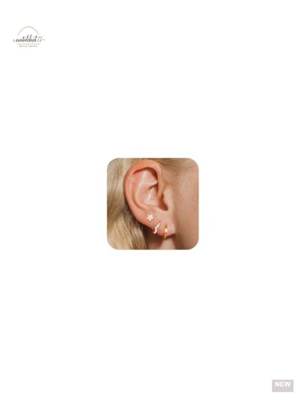 3 Pairs Gold Plated Hoop Earrings Set Hypoallergenic 14K